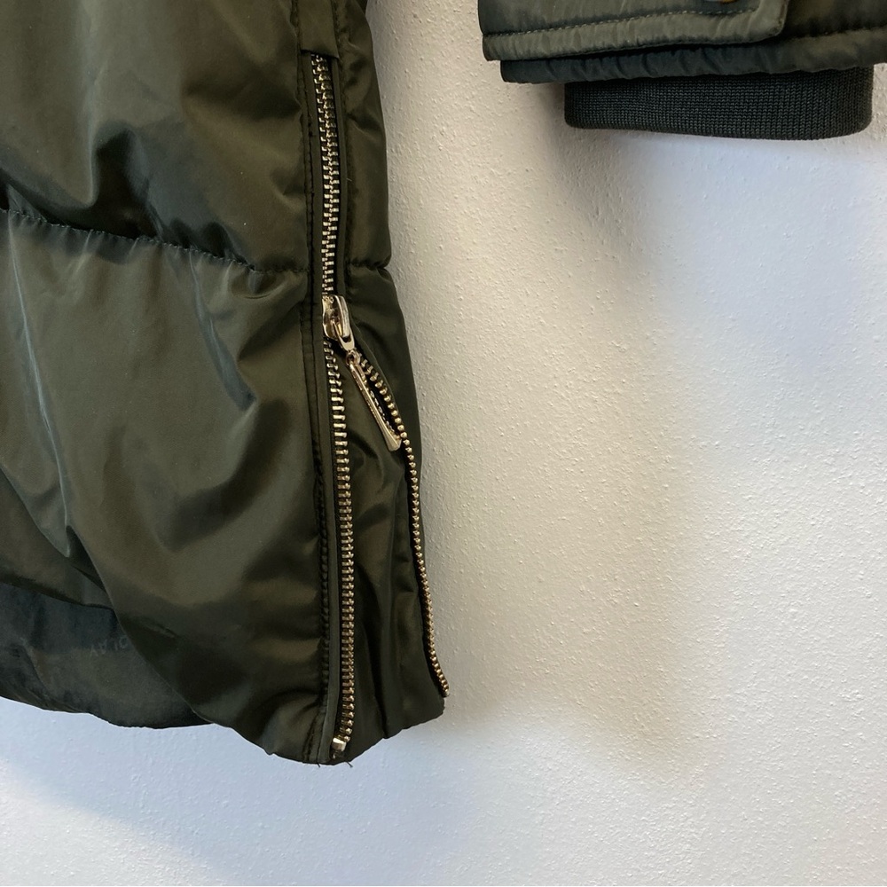 Orolay Down Puffer Jacket Womens Small Green Hooded Long Full Zip Snap Pockets - Picture 5 of 16